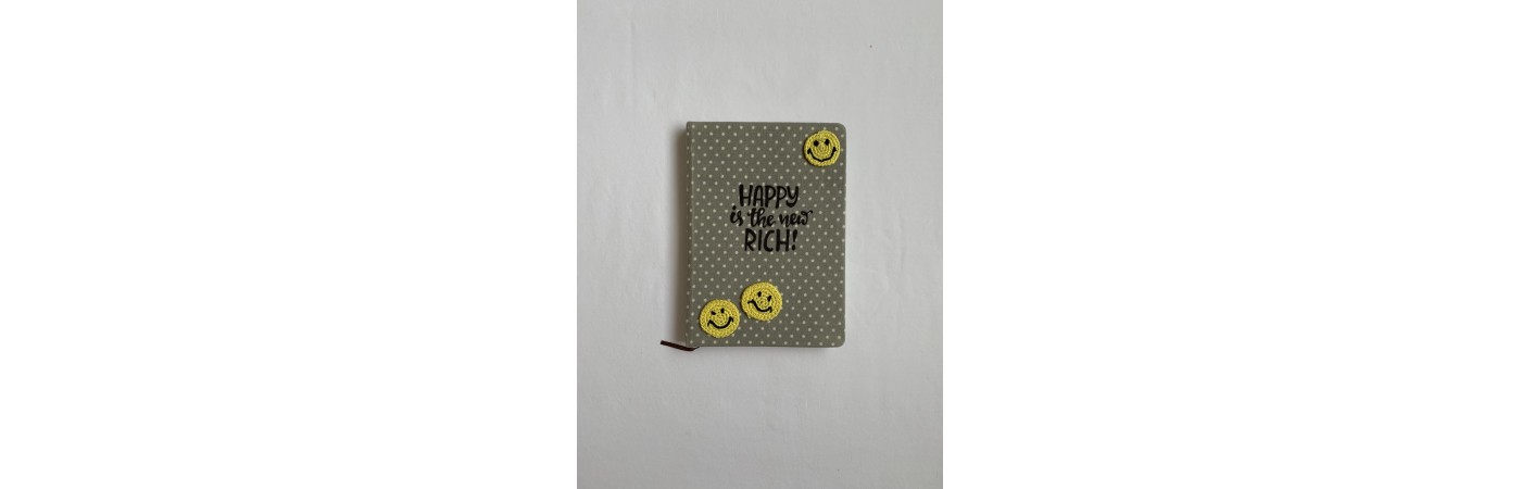 Diary with Crochet Embellished Smileys